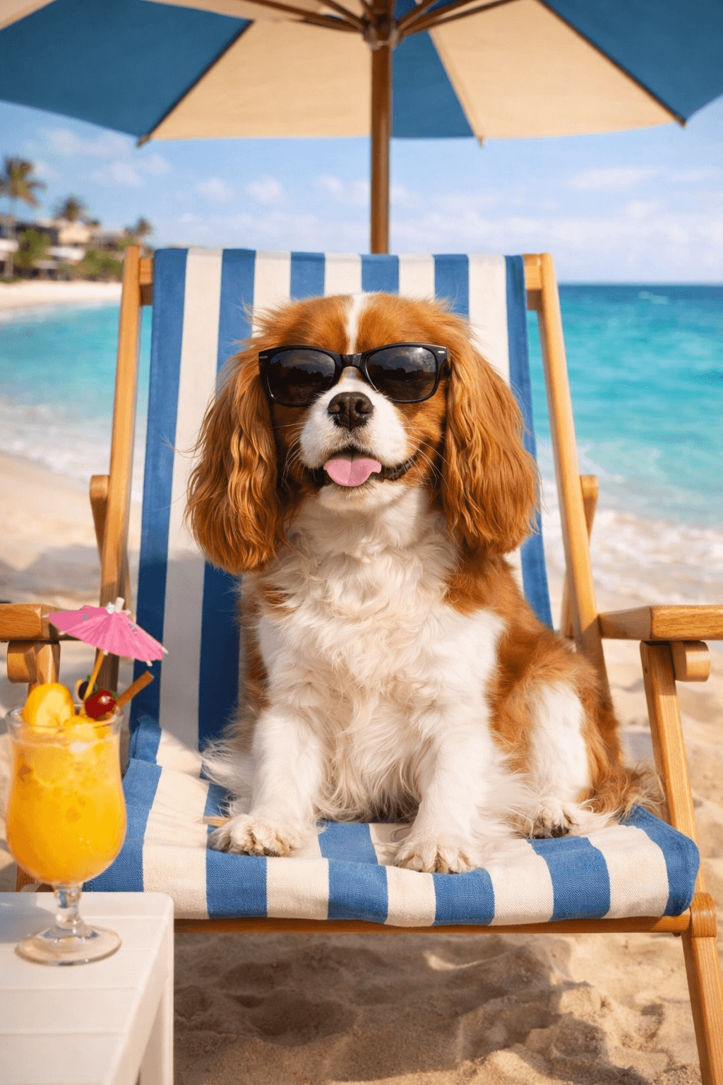 Beach day pet portrait placeholder example