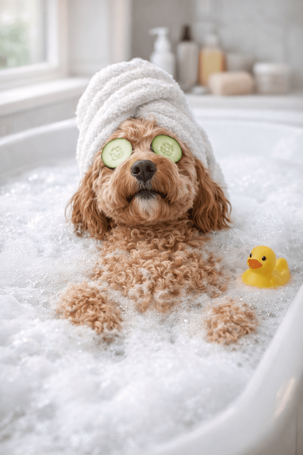 Spa day pet portrait example