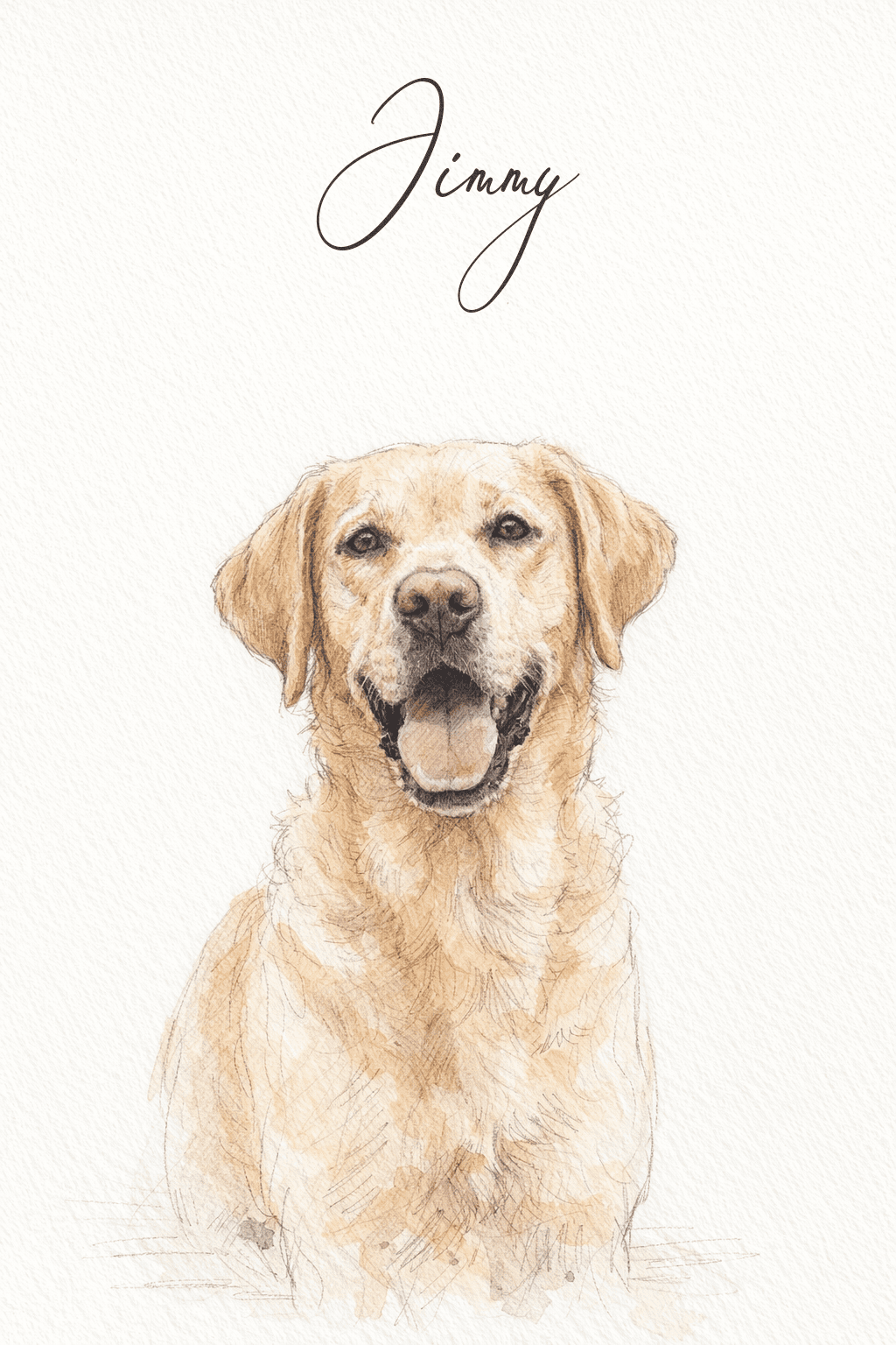 Watercolor pet portrait example